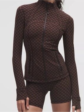 Lululemon Define Jacket Jacquard Square Heart Jacquard Java Sequoia